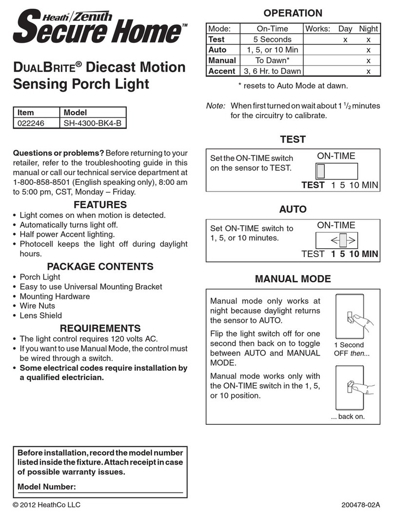 Heath Zenith Secure Home DUALBRITE SH-4300-BK4-B manual