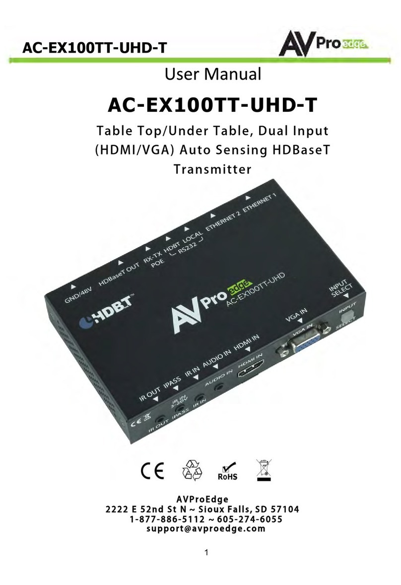 AVPro Edge AC-EX100TT-UHD-T User manual AVPro Edge AC-EX100TT-UHD-T User manual