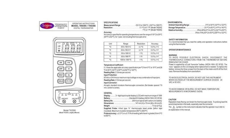 scigiene TK0305 operating instructions