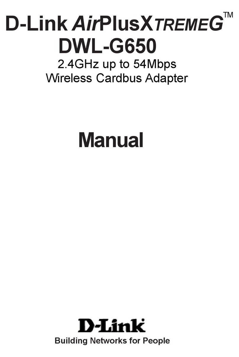 D-Link AirPlus Xtreme G DWL-G650 User manual D-Link AirPlus Xtreme G DWL-G650 User manual