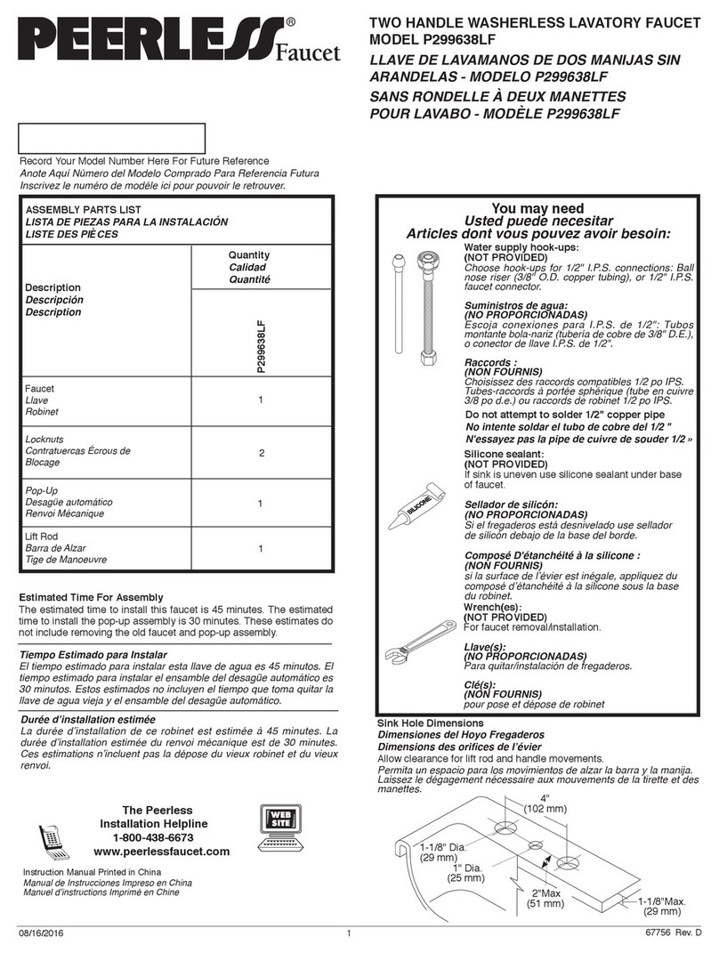 PEERLESS P299638LF User manual