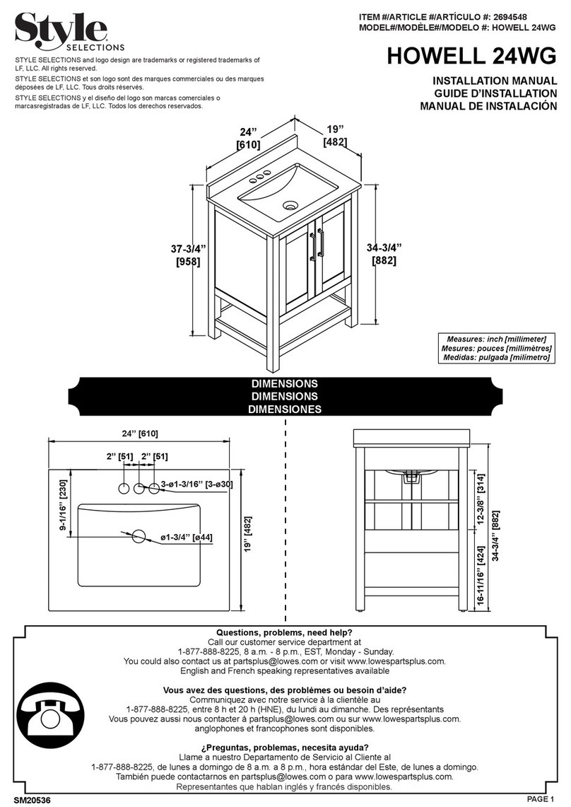 Style selections HOWELL 24WG installation manual
