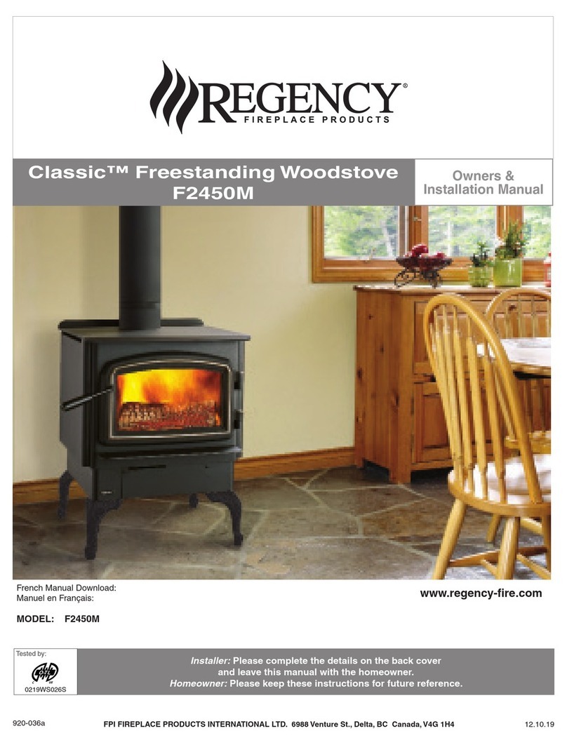 Regency Cassic F2450M Owners & installation manual