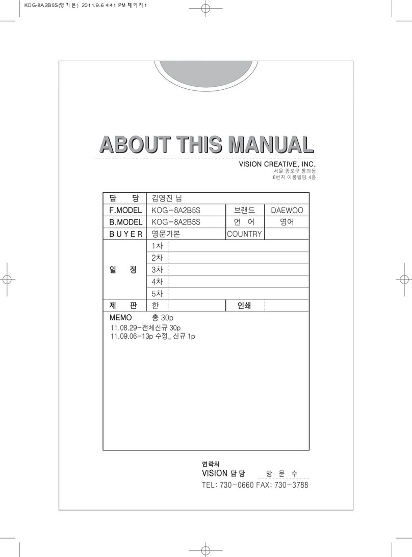 DAEWOO ELECTRONICS KOG-8A2B5S operating instructions