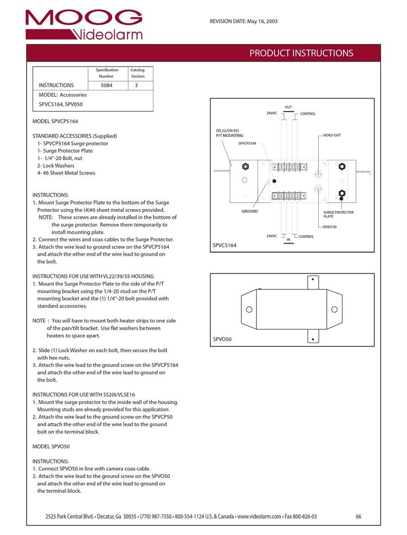 Moog Videolarm SPV050 Product instructions