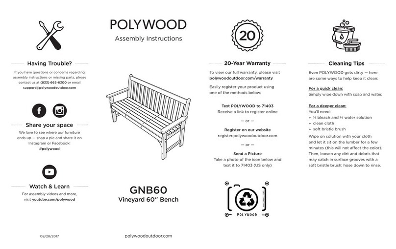 Polywood Vineyard GNB60 User manual