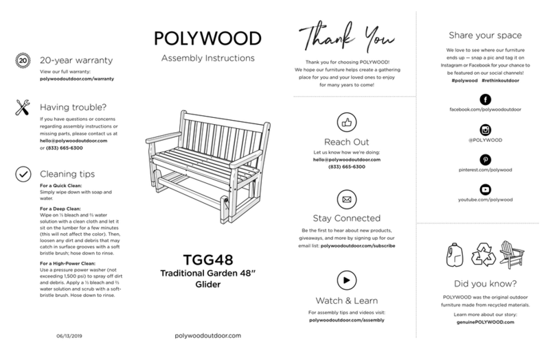 Polywood Traditional Garden TGG48 User manual