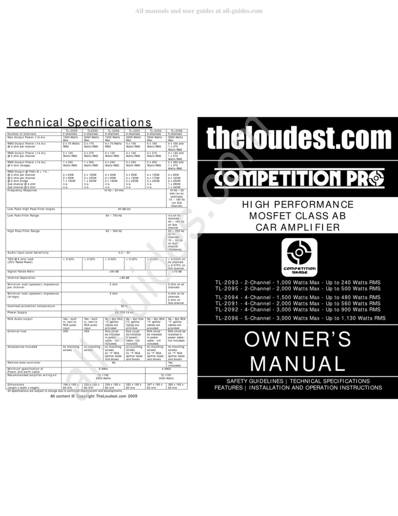 TheLoudest.com Competition Pro TL-2093 owner's manual