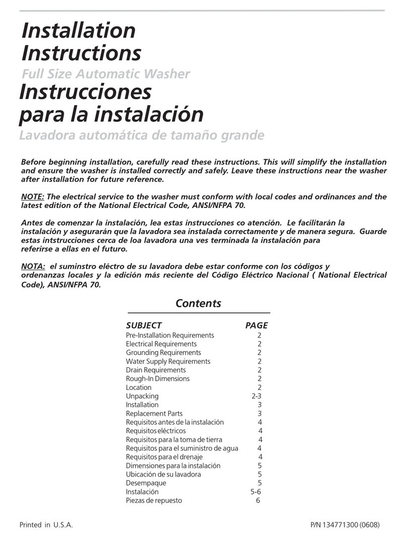 Frigidaire SWS1233CQ1 User manual