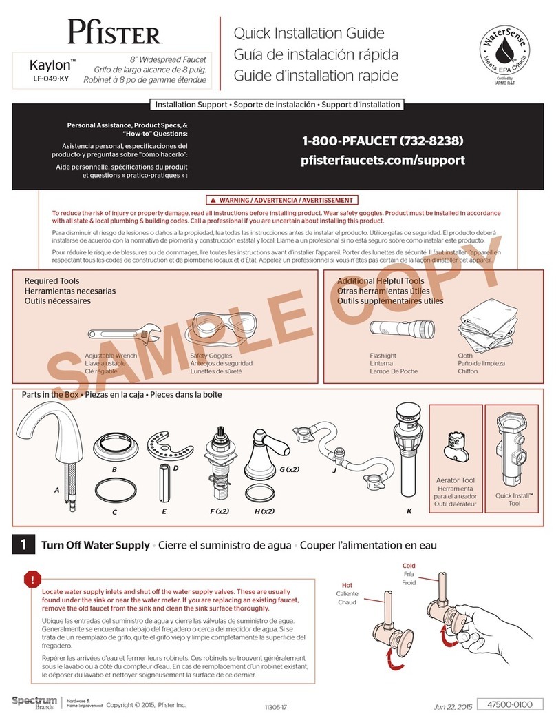 Pfister Kaylon LF-049-KYCC User manual