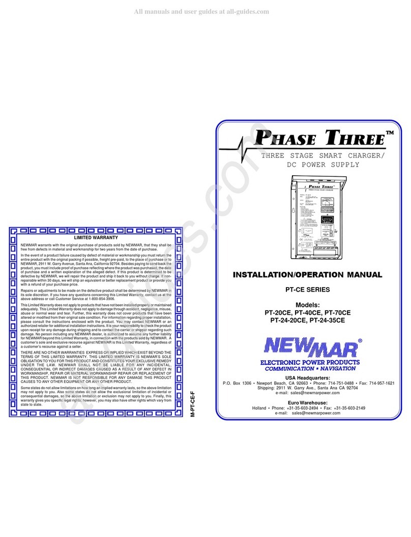NewMar Phase Three PT-CE Series Installation & operation manual
