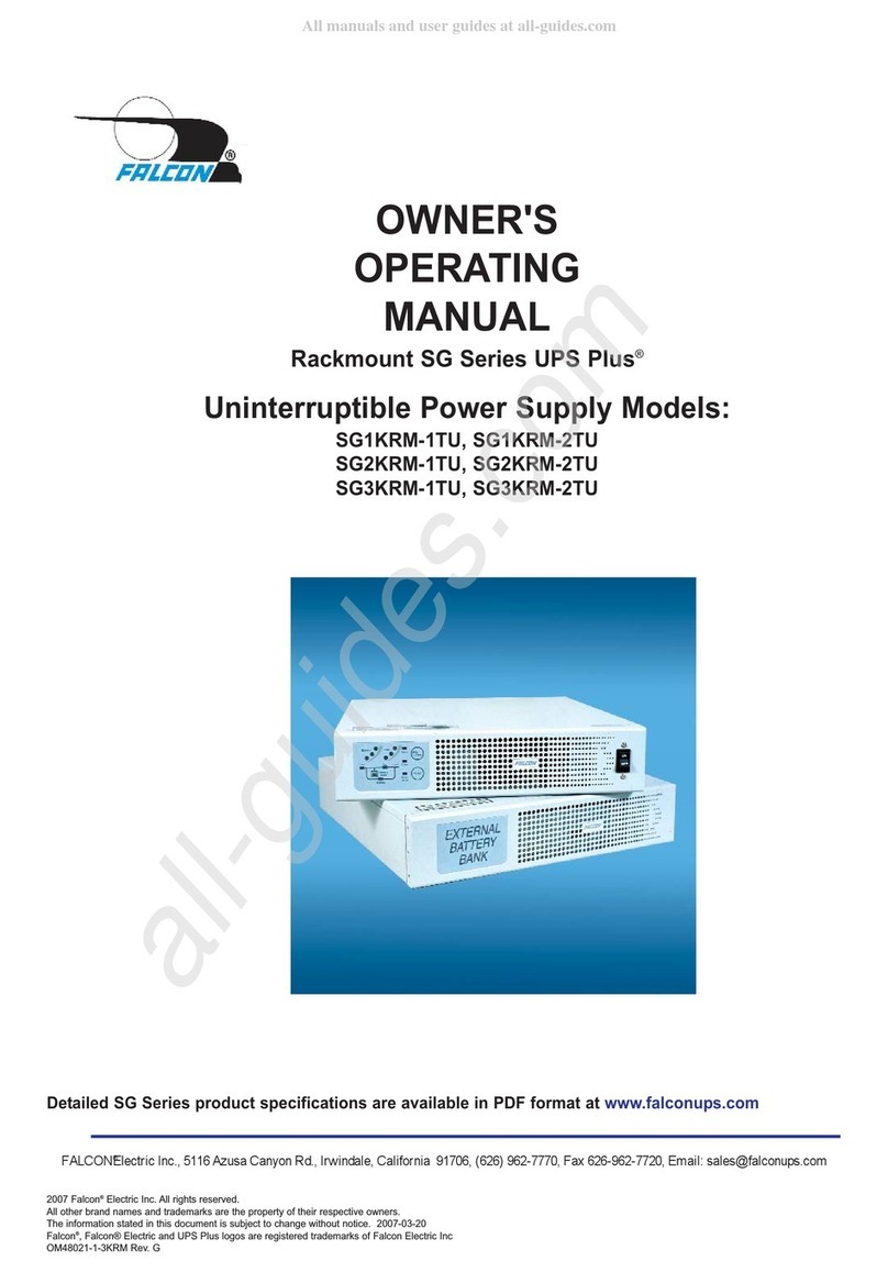 Falcon UPS Plus SG Series Owner's operating manual Falcon UPS Plus SG Series Owner's operating manual