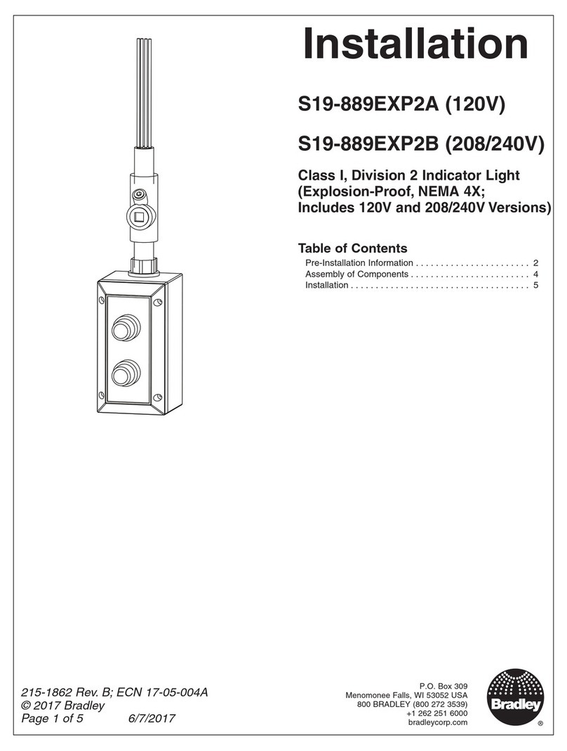 Bradley S19-889EXP2A Installation