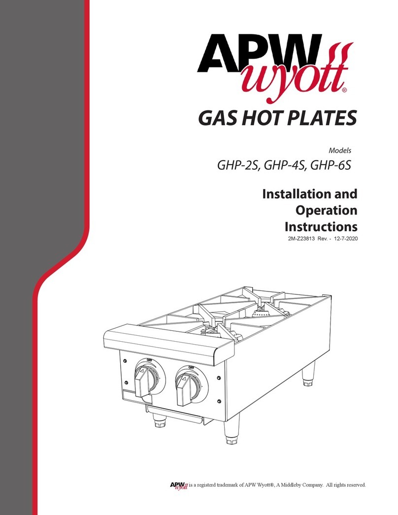 APW Wyott GHP-2S Installation and operation instruction manual