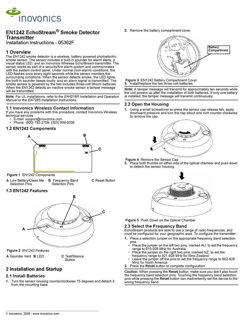 Inovonics 3B6OT9ESL installation instructions