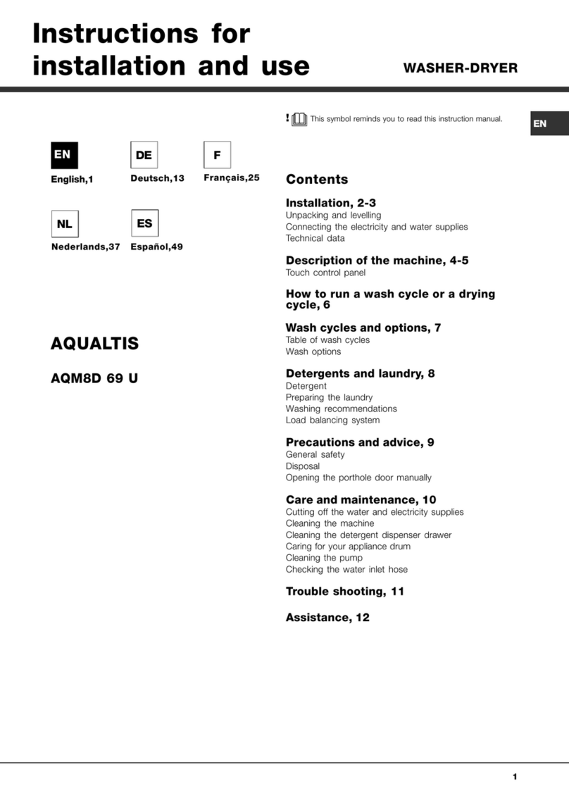 Hotpoint Ariston AQUALTIS AQM8D 69 U User manual