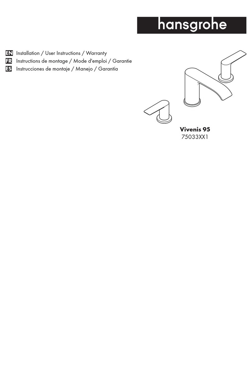Hans Grohe Vivenis 95 75033 1 Series Installation/User Instructions/Warranty