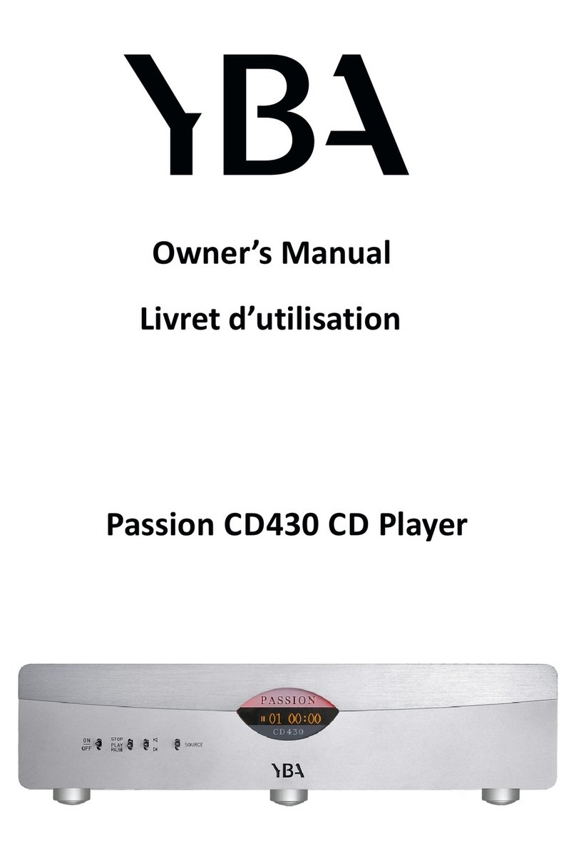 YBA DESIGN Passion CD430 owner's manual