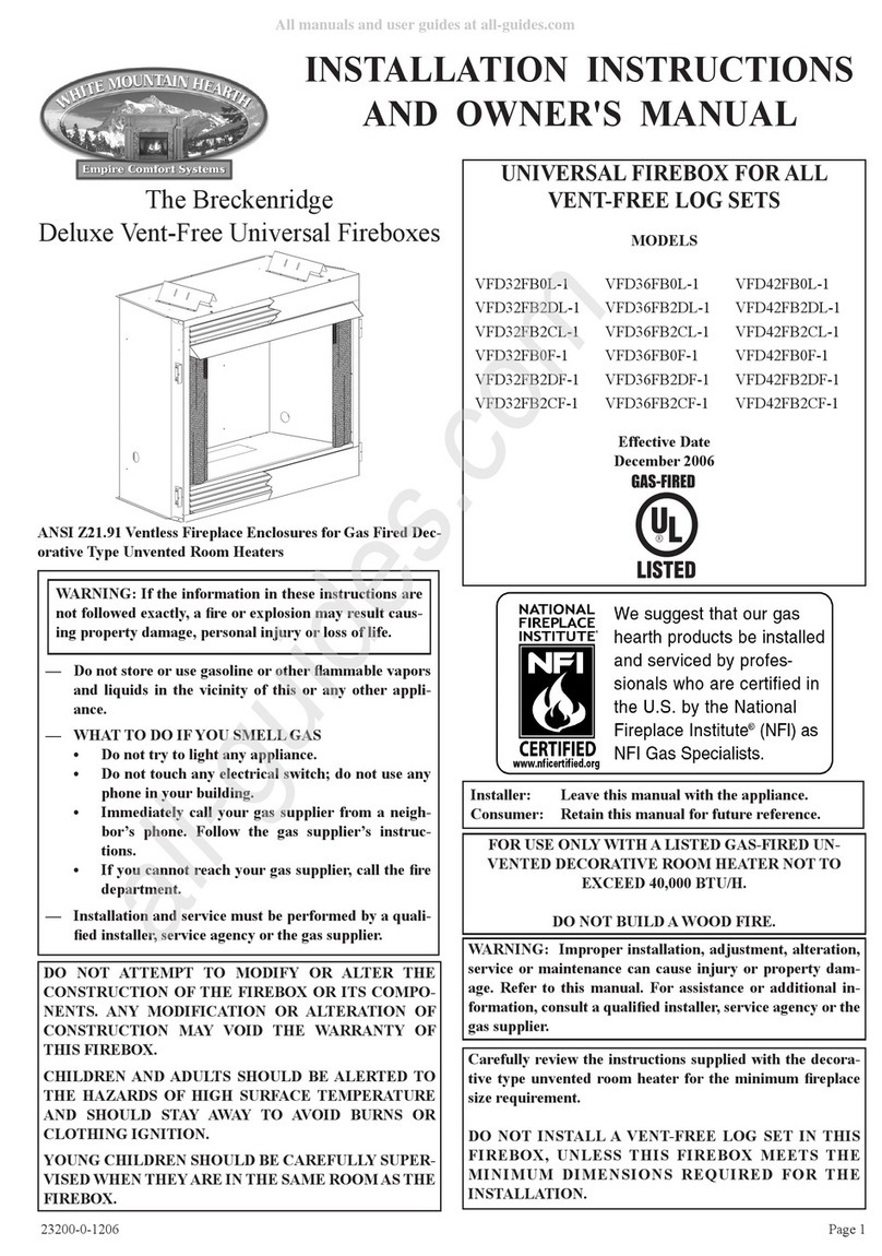 White Mountain Hearth Breckenridge Deluxe VFD32FB0L-1 Quick start guide White Mountain Hearth Breckenridge Deluxe VFD32FB0L-1 Quick start guide