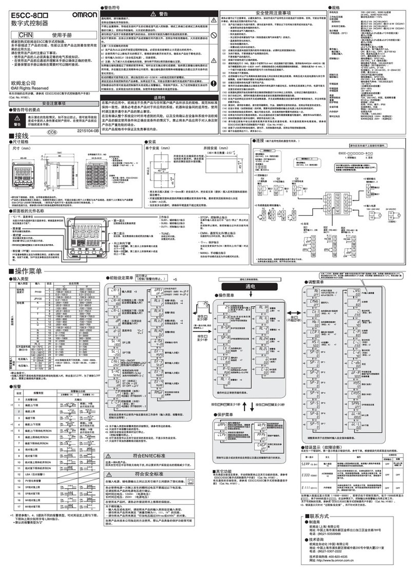 Omron E5CC-8 Series User manual
