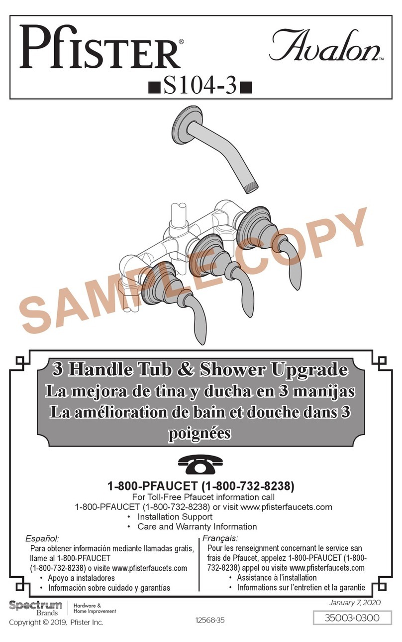 Spectrum Brands Pfister Avalon S104-3 manual