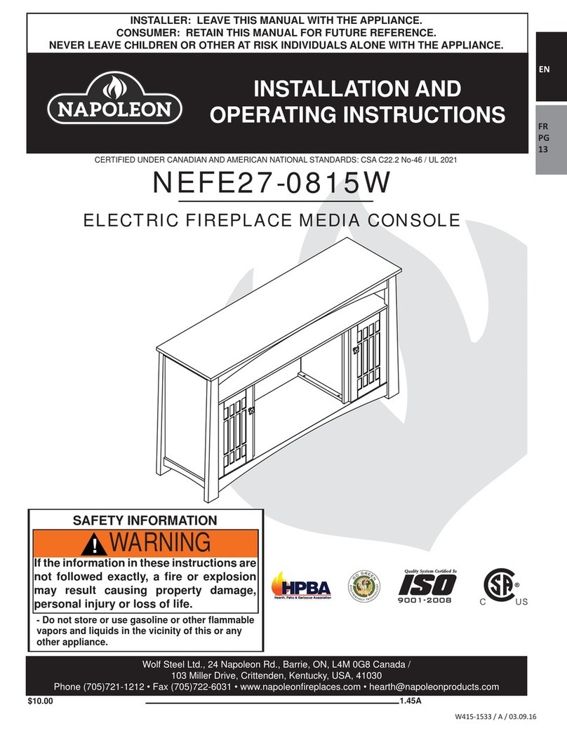 Napoleon NEFE27-0815W User manual