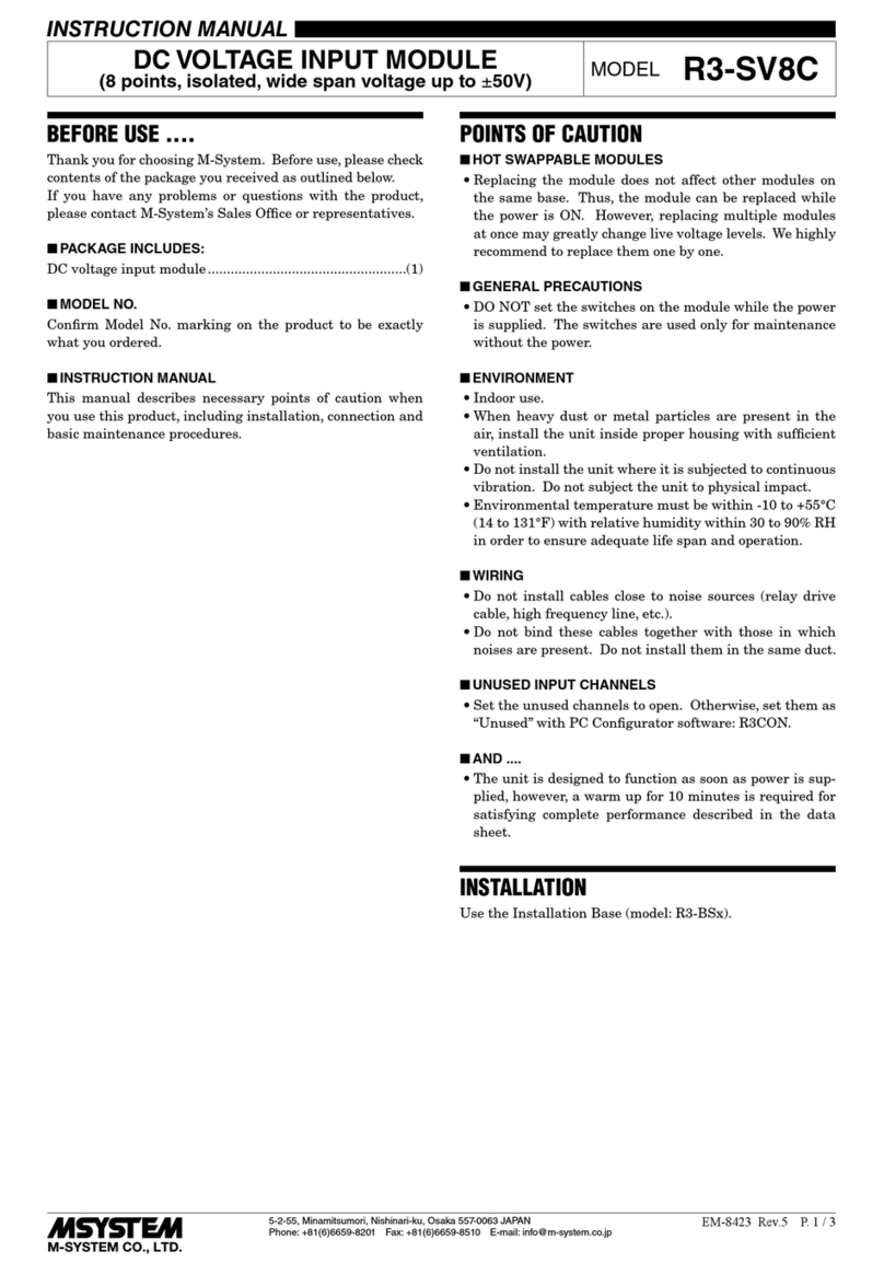 M-system R3-SV8C User manual M-system R3-SV8C User manual
