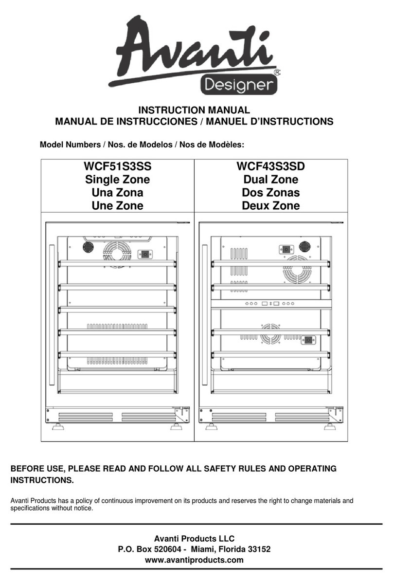 Avanti Designer WCF51S3SS User manual Avanti Designer WCF51S3SS User manual