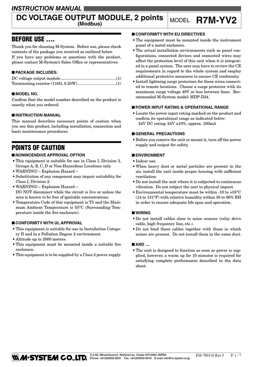 M-system R7M-YV2 instruction manual