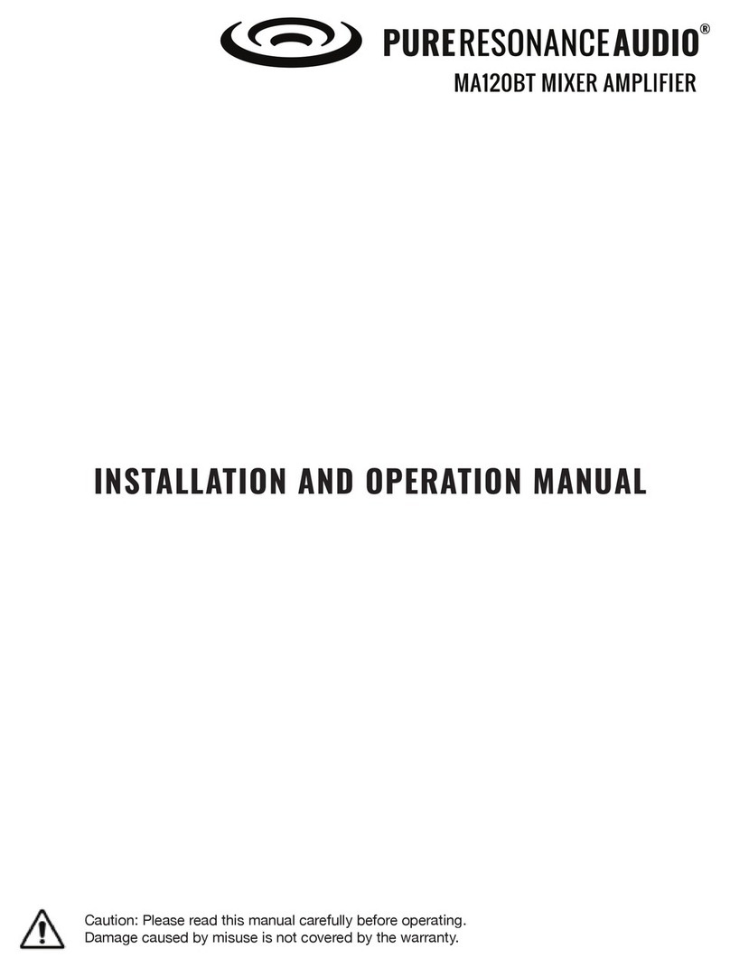 Pure Resonance Audio MA120BT Installation and operation manual