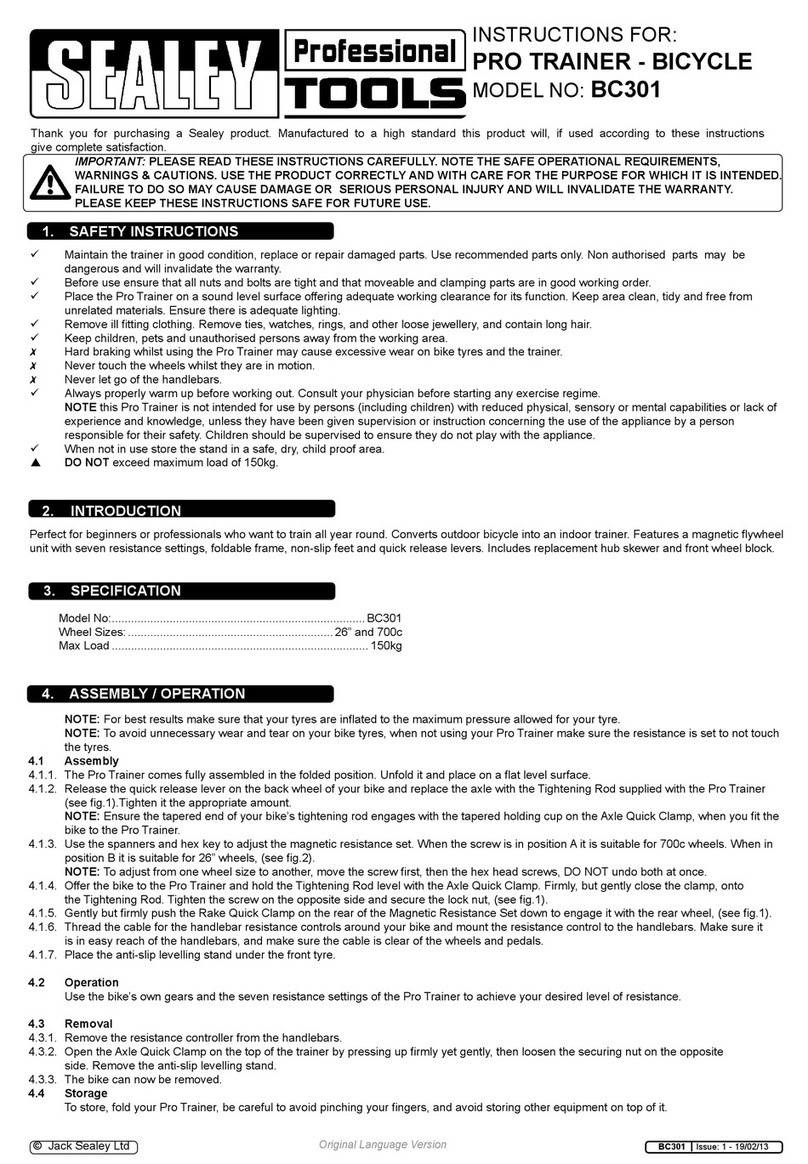 Sealey PRO TRAINER BC301 instructions