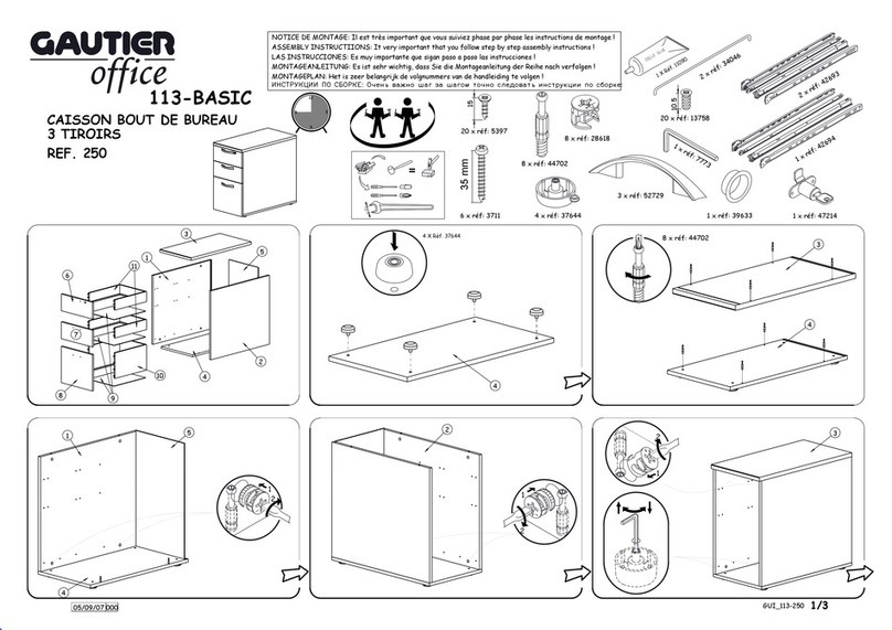 Gautier Office 113-BASIC 250 Assembly instructions