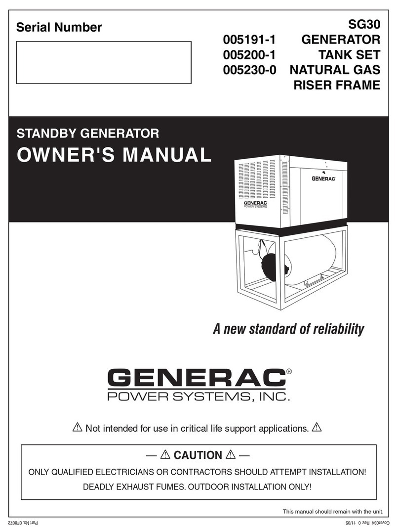 Generac Power Systems 005191-1 owner's manual