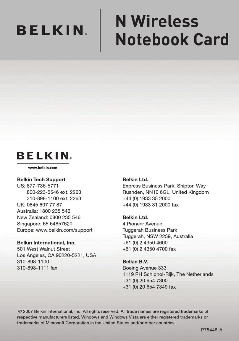 Belkin F5D8013v4 User manual