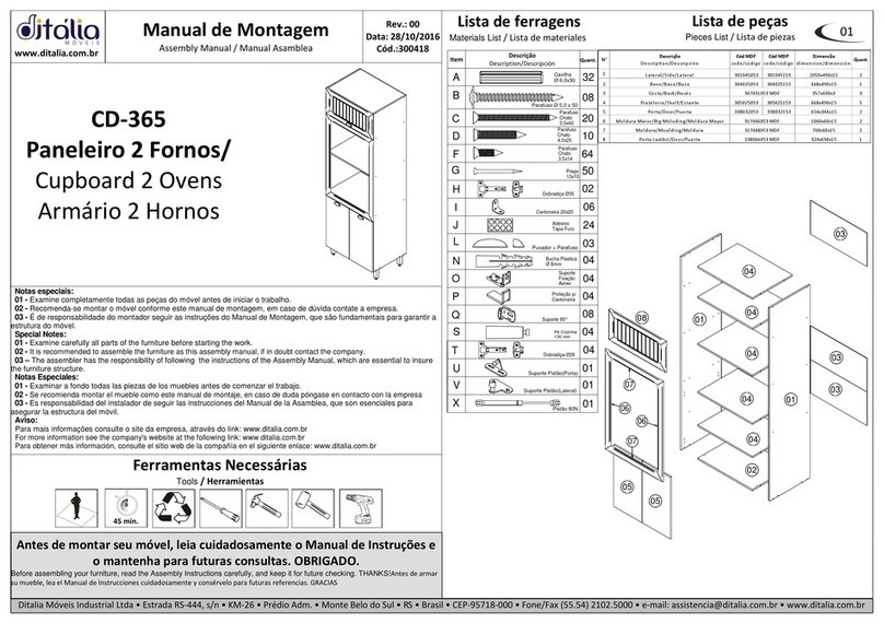DITALIA CD-365 Assembly manual DITALIA CD-365 Assembly manual
