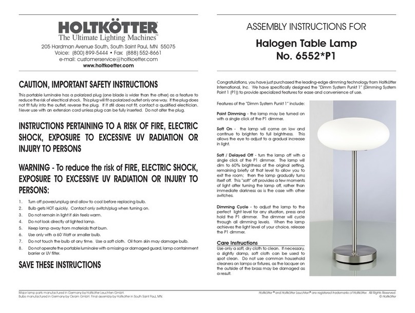 Holtkoetter 6552P1 Series Assembly instructions