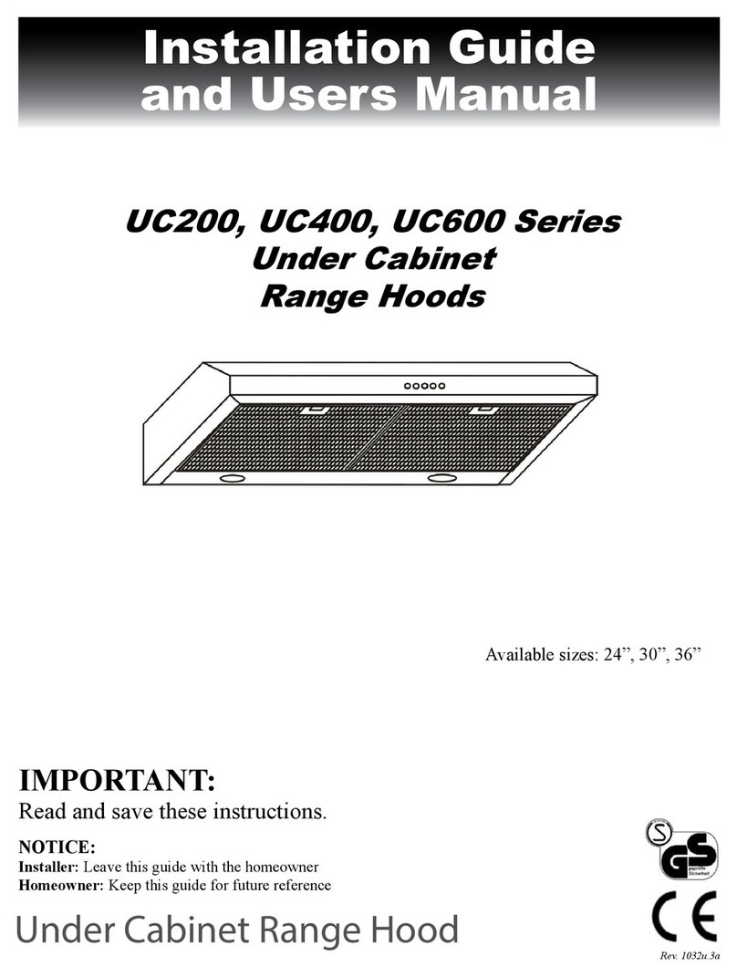 Spagna Vetro UC400 Series Assembly instructions Spagna Vetro UC400 Series Assembly instructions