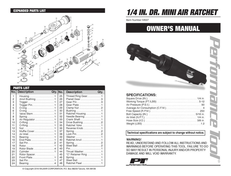 Performance Tool M637 User manual