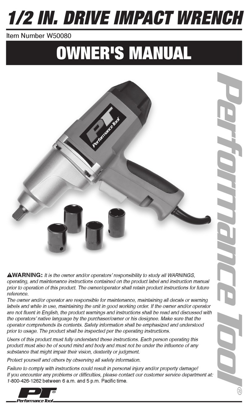 Performance Tool W50080 owner's manual