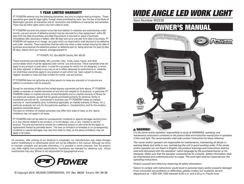 PT POWER W2239 owner's manual PT POWER W2239 owner's manual