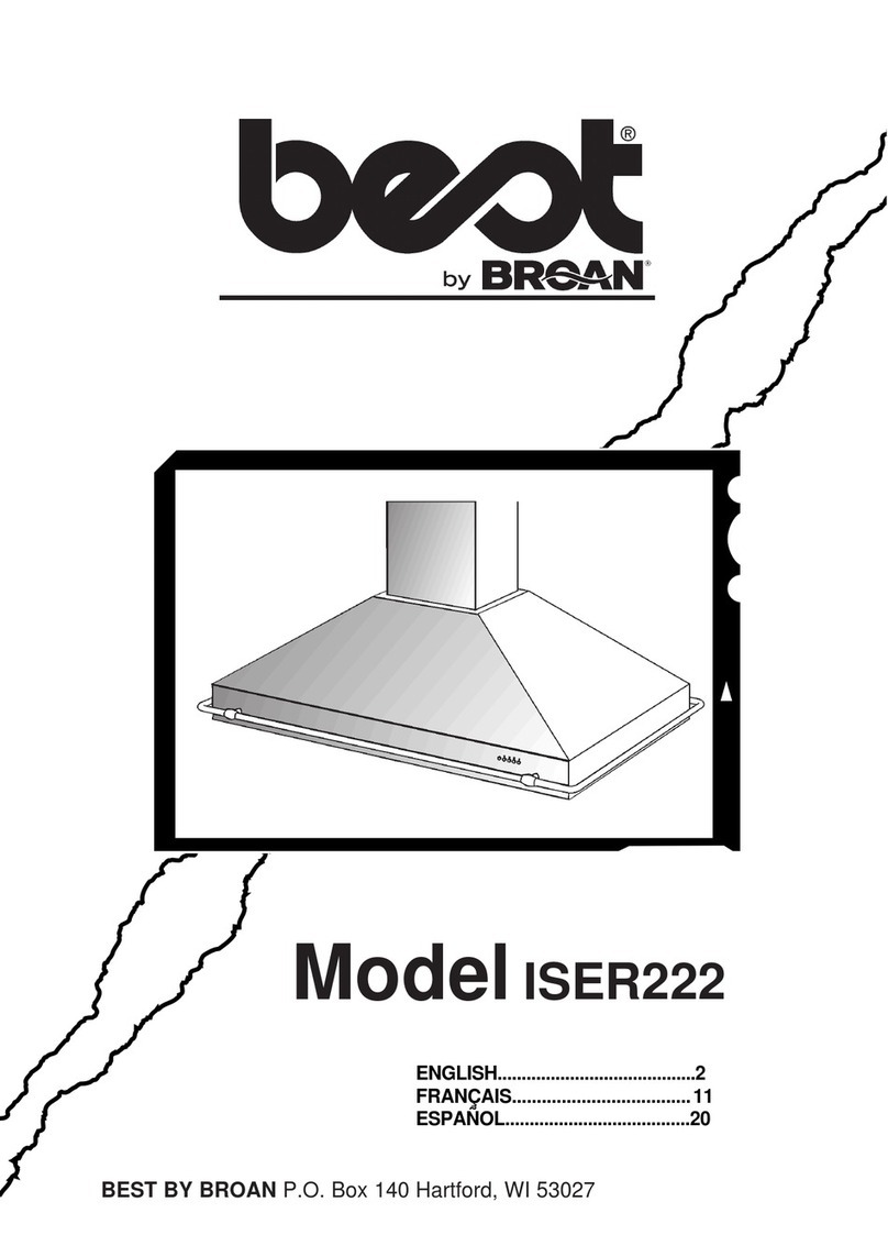 Broan BEST ISER222WH User manual
