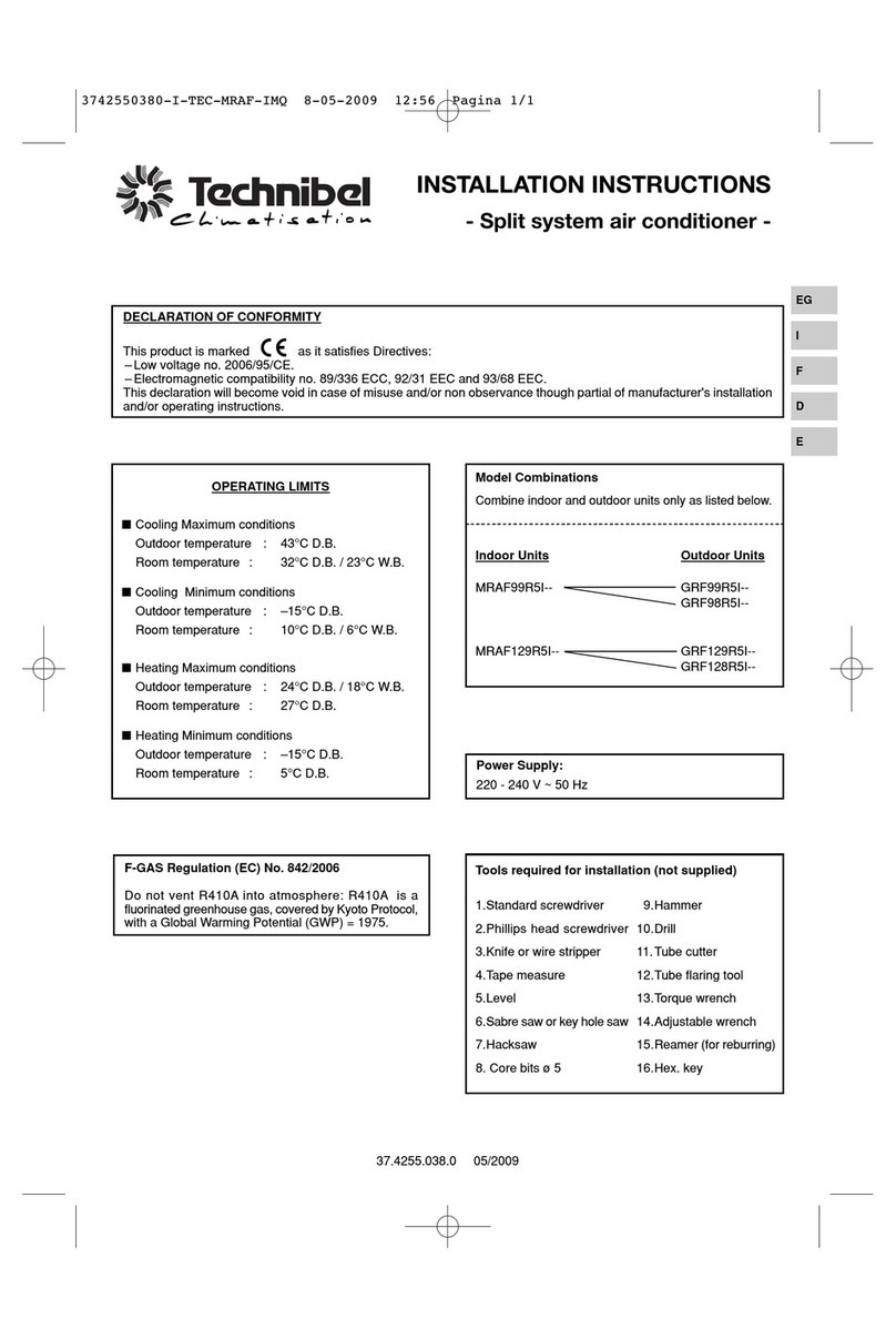 Technibel Climatisation MRAF99R5I Series User manual