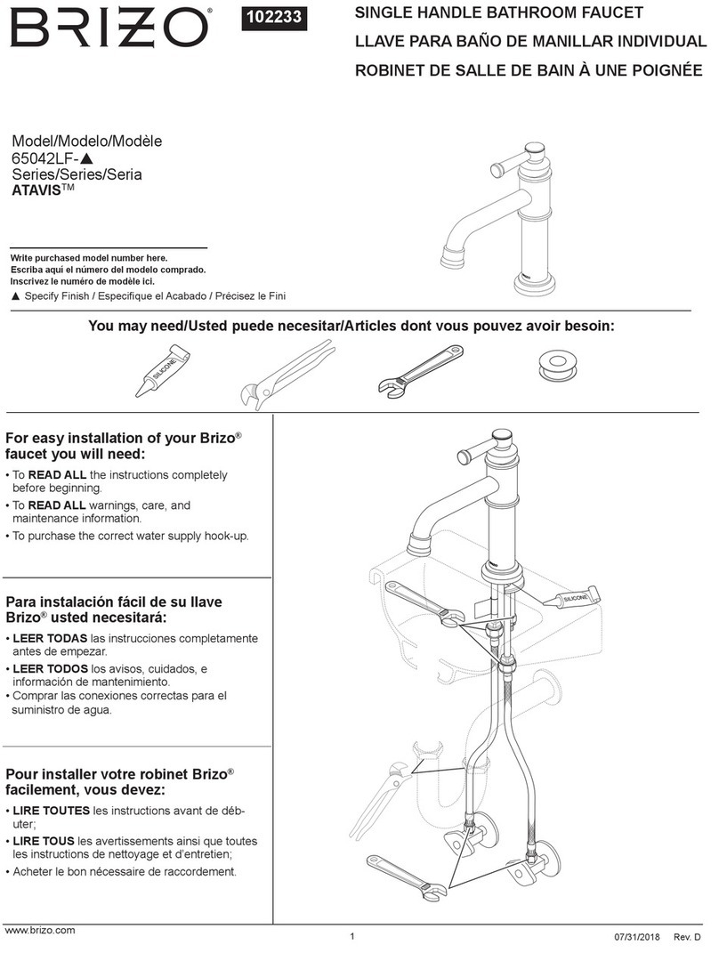 Brizo ATAVIS 65042LF Series User manual