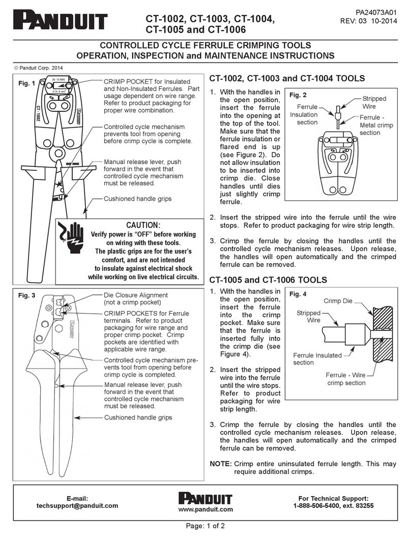 Panduit CT-1003 OPERATION, INSPECTION and MAINTENANCE INSTRUCTIONS