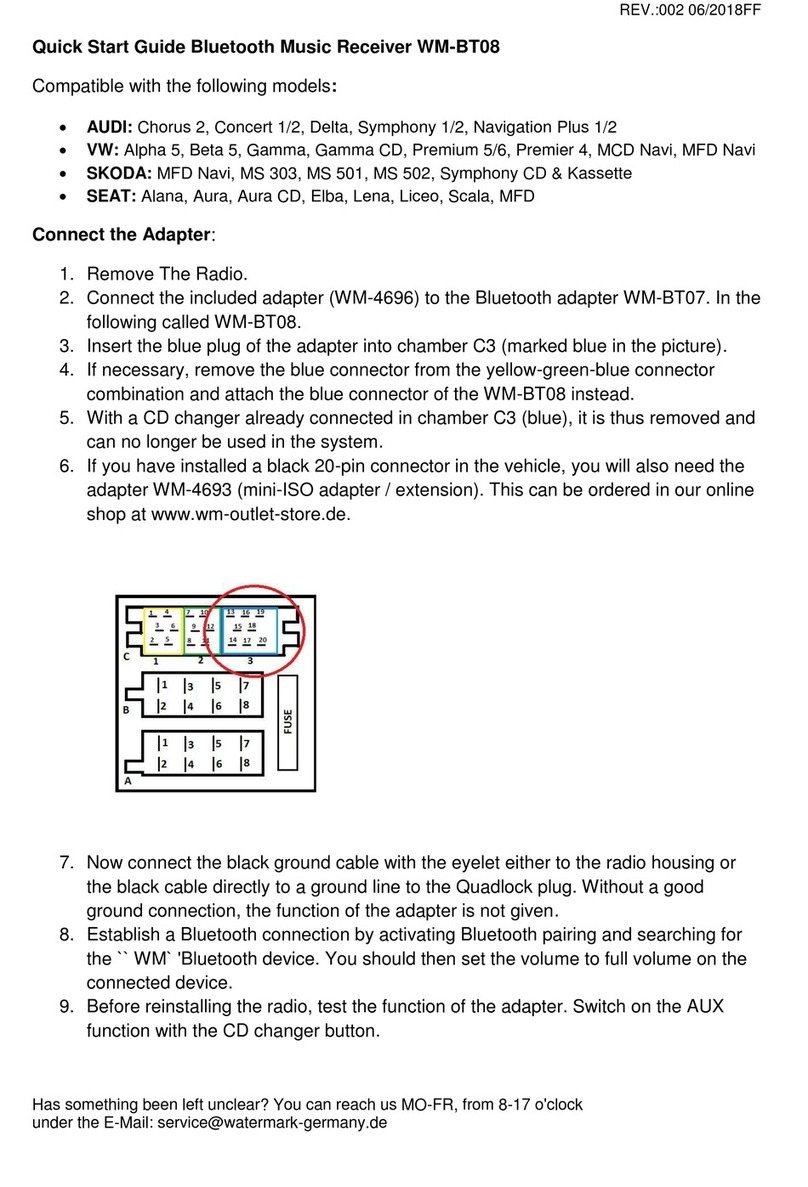 Watermark WM-BT08 quick start guide