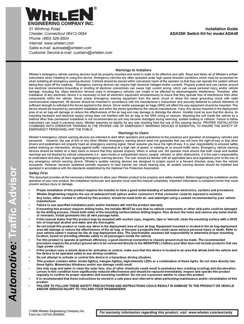 Whelen Engineering Company ADA3SK installation guide
