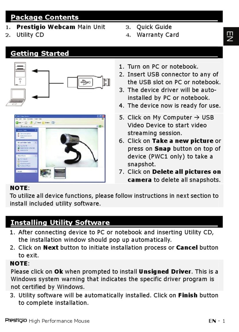 Prestigio PWC Series quick start guide