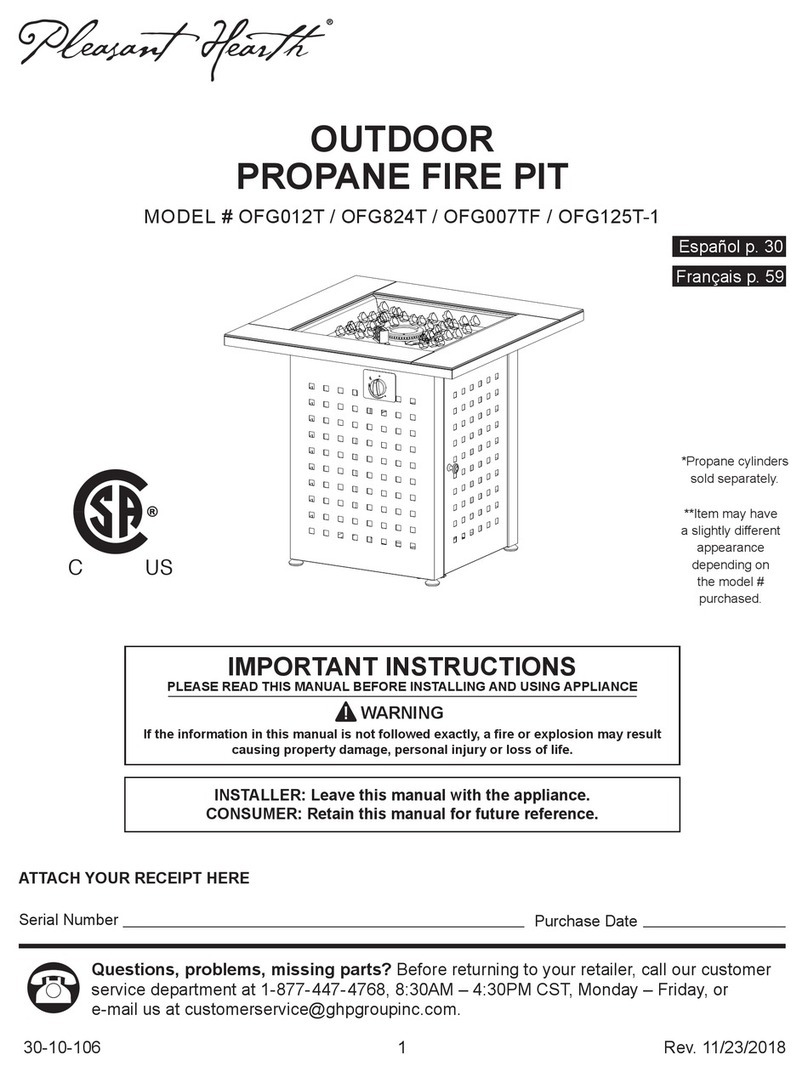 pleasant hearth OFG012T manual