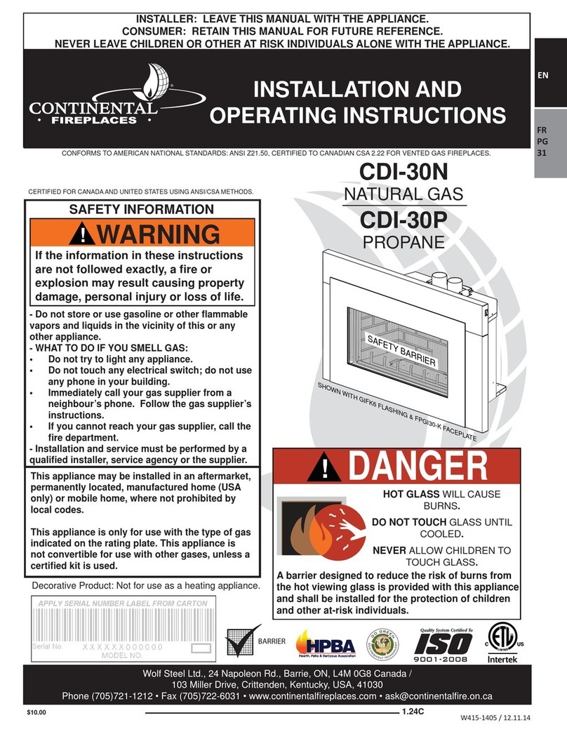 Continental Fireplaces CDI-30P User manual