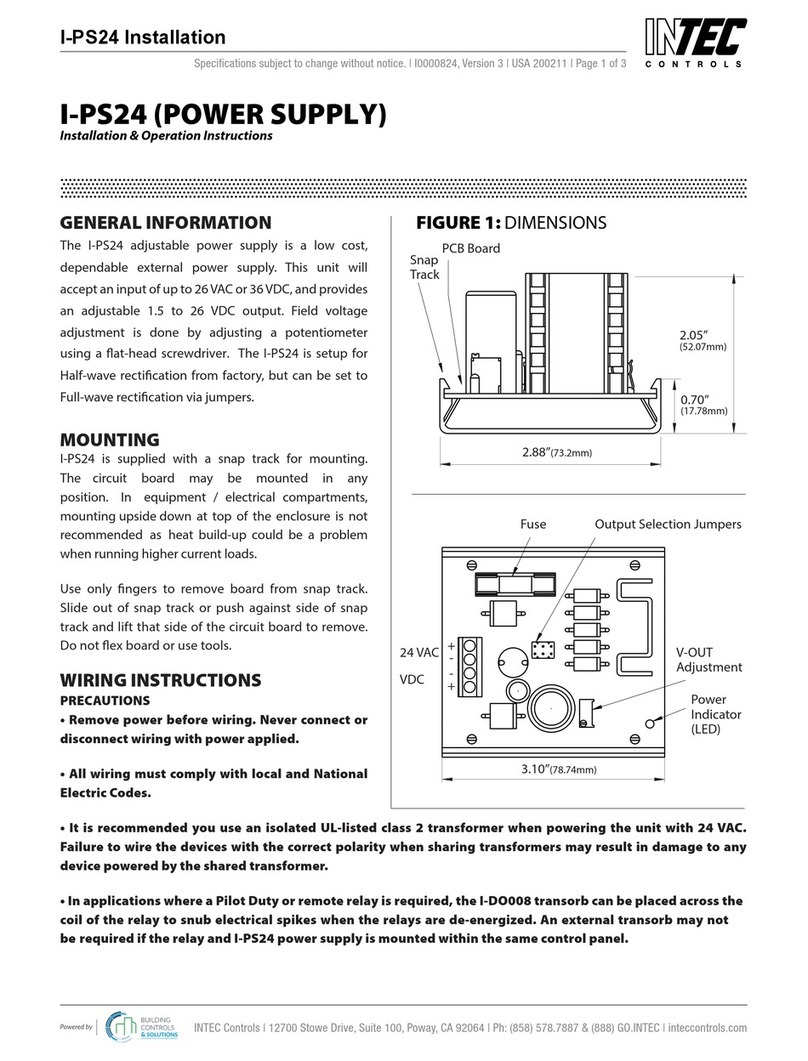 Intec Controls I-PS24 Installation & operation instructions Intec Controls I-PS24 Installation & operation instructions